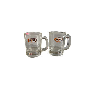 Vintage A&W Clear Glass Mini Mugs One Size